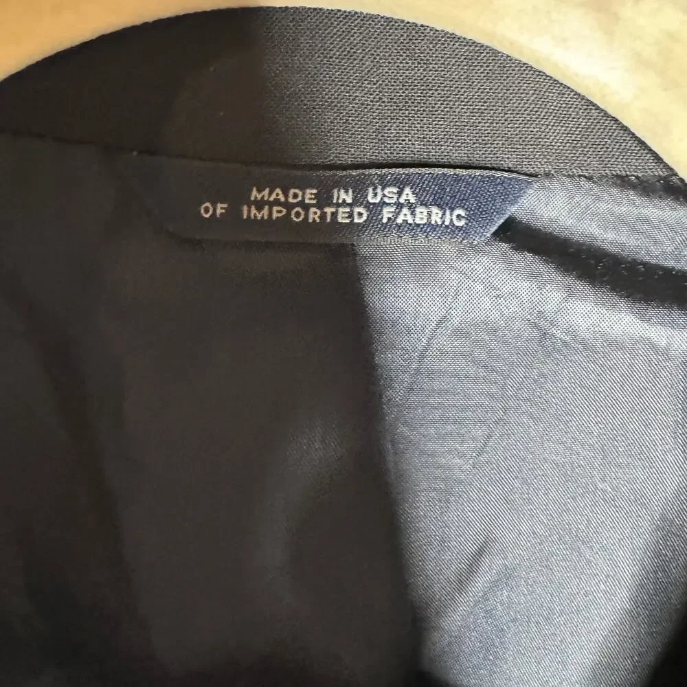 Brooks Brothers Brooksease 45L Black Wool 2 Button Blazer Jacket